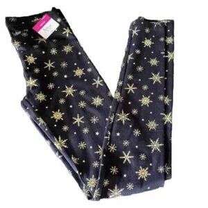 Flirtitude Active Leggings Women’s Size X-Small XS Snowflakes Gold Shiny NWT